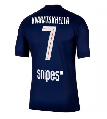 Lacne Muži Futbalové dres Paris Saint-Germain Khvicha Kvaratskhelia #7 2025-26 Krátky Rukáv - Domáci